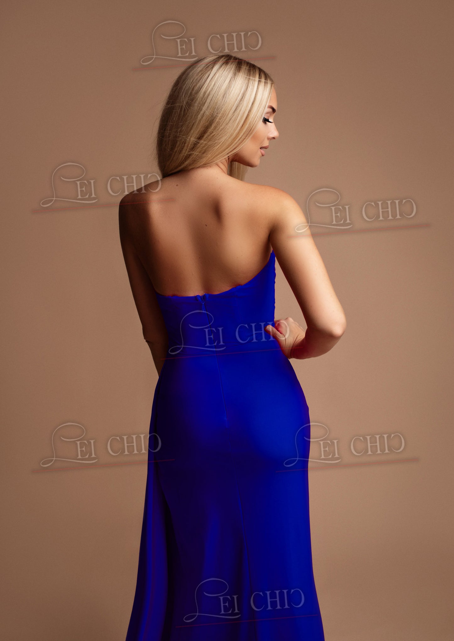 abito blu royal elettrico sirena