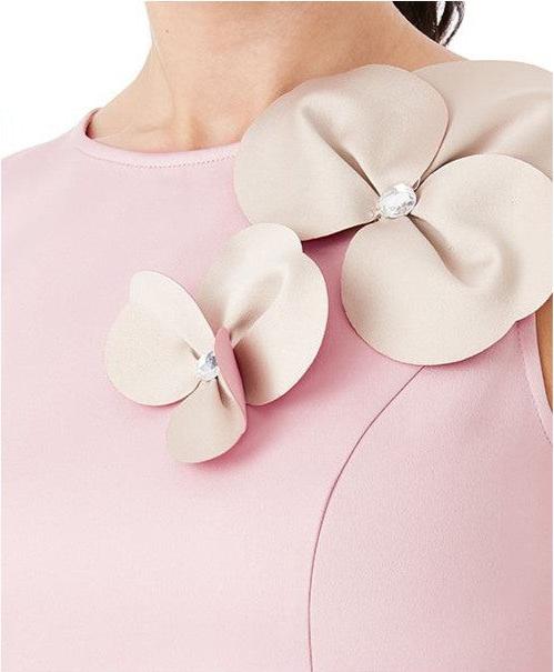 abito corto nude rosa svasato