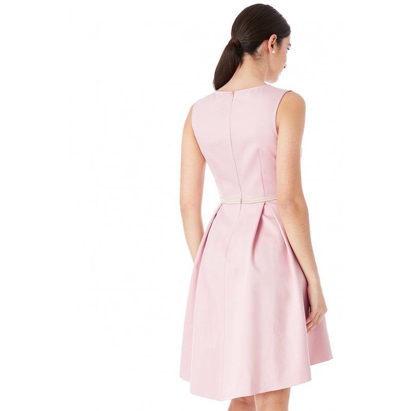 abito corto nude rosa svasato