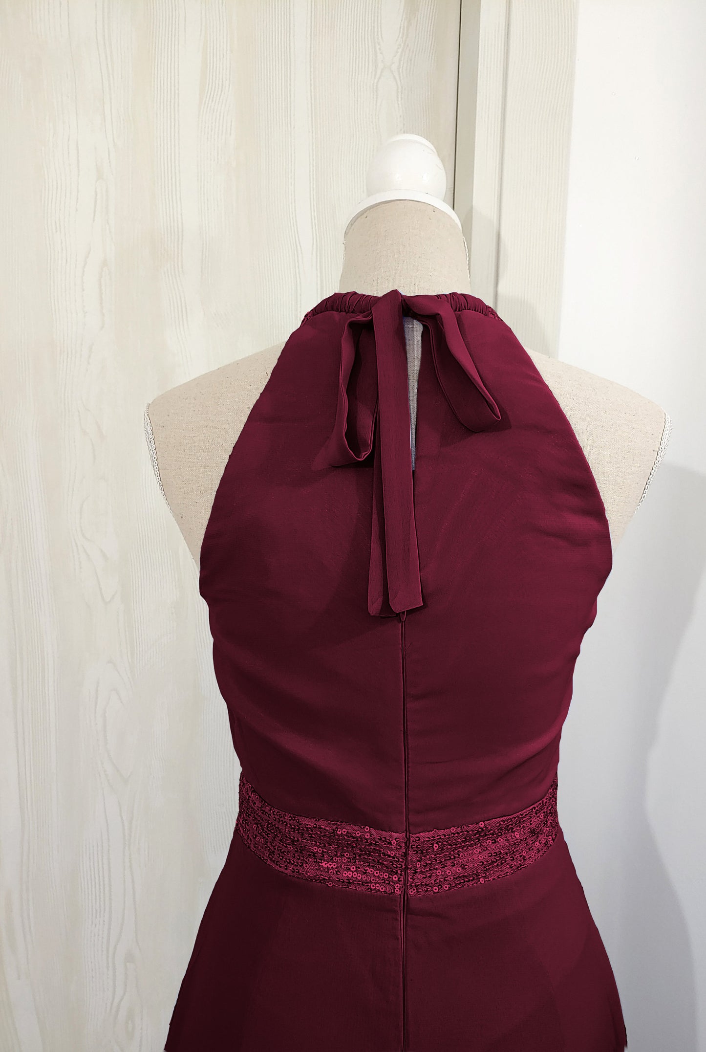 tutone a palazzo bordeaux pailletes chiffon