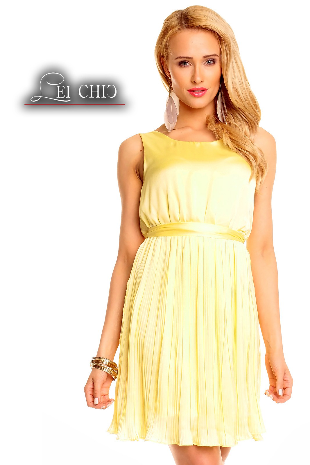 Abito Giallo Plissettato
