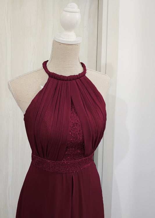 tutone a palazzo bordeaux pailletes chiffon 